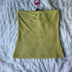 Edikted Textured Yellow Strapless Top